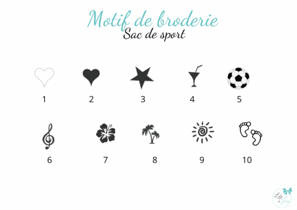 motif broderie sac de sport