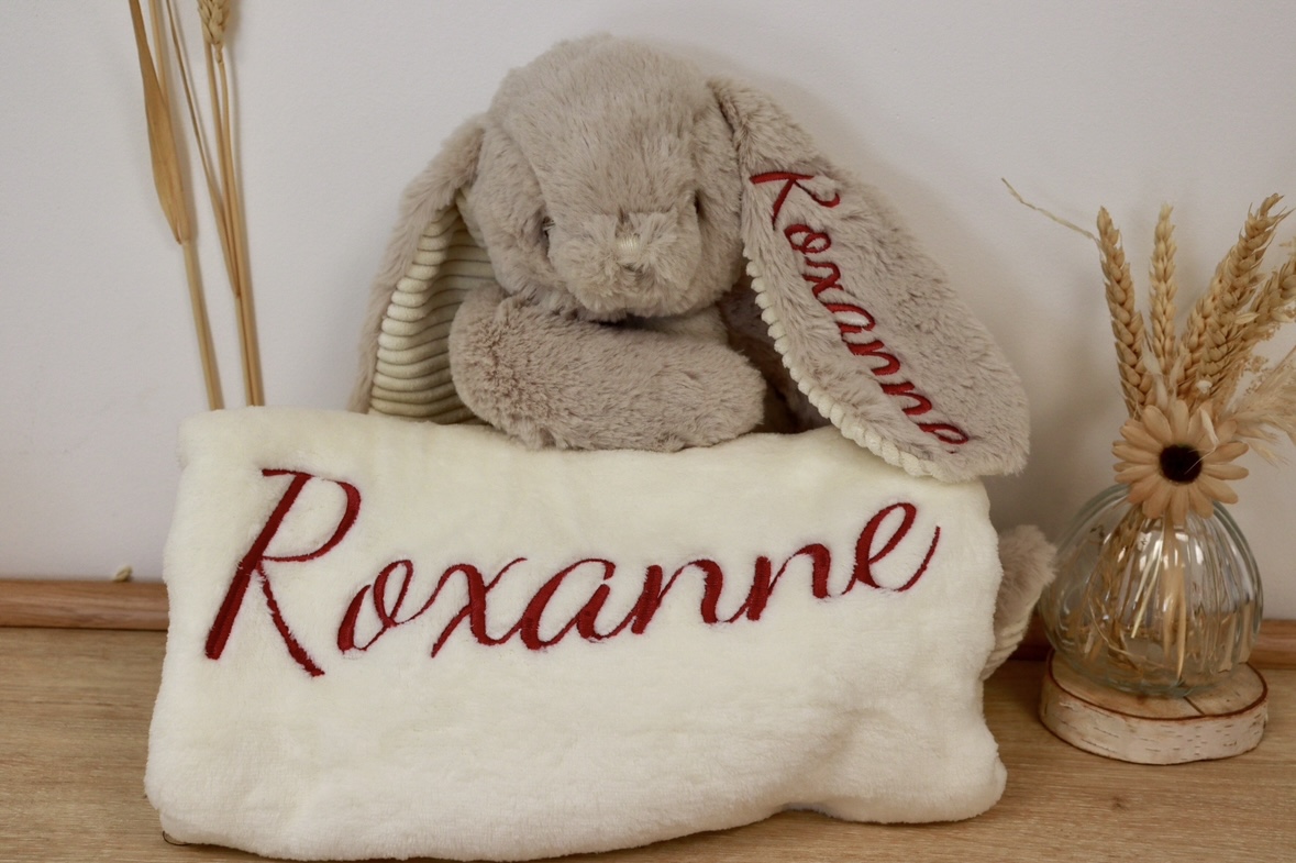 doudou plaid brodé