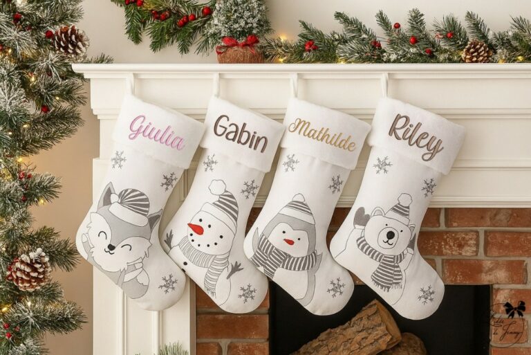 chaussette de noel brodée
