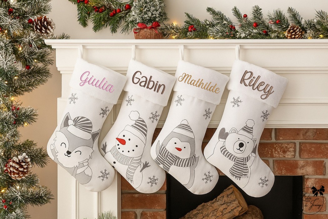 chaussette de noel brodée