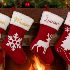 chaussettes de noel personnalisées brodées