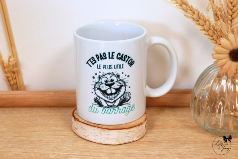 Mug humour en céramique sublimé artisanalement dans un atelier à Toulouse