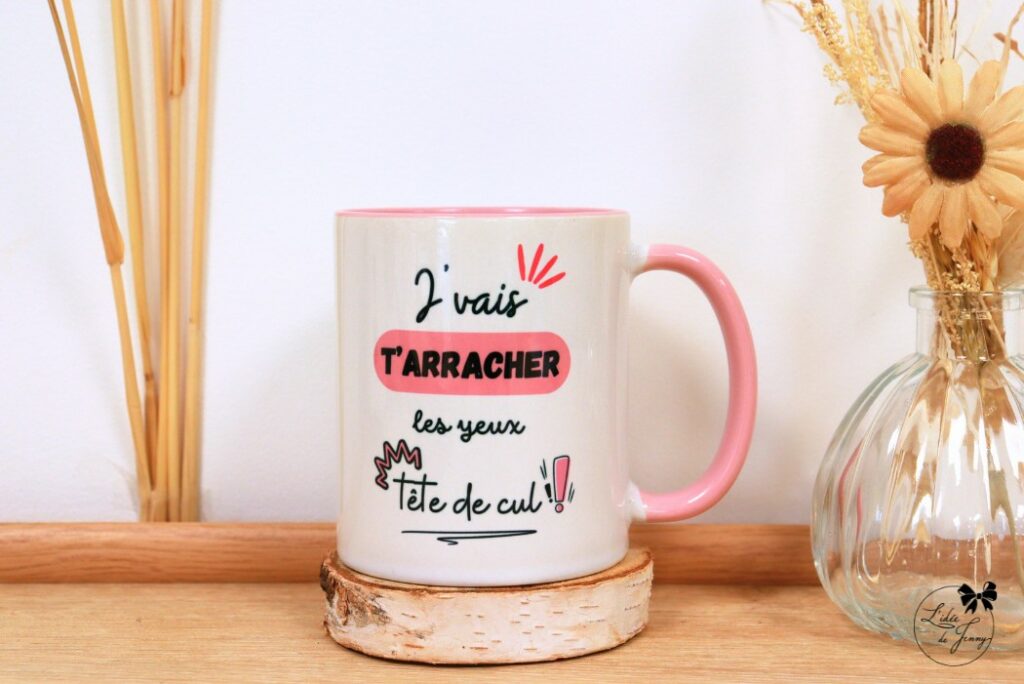 Mug humour en céramique sublimé artisanalement dans un atelier à Toulouse