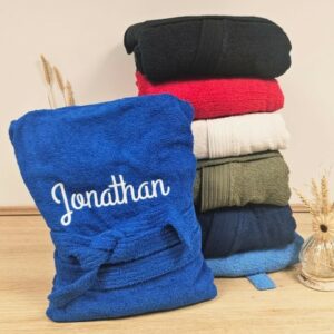 peignoir brodé, peignoir personnalisé, peignoir pour adulte