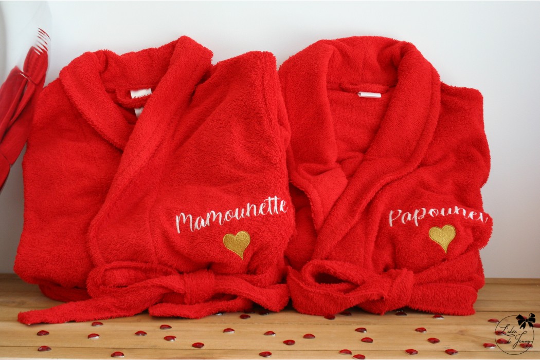 peignoir brodé, peignoir personnalisé, peignoir pour adulte