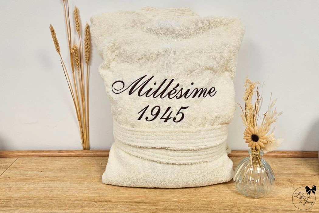 peignoir brodé, peignoir personnalisé, peignoir pour adulte