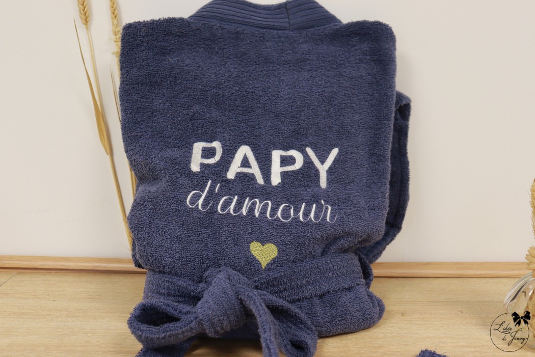 peignoir brodé, peignoir personnalisé, peignoir pour adulte