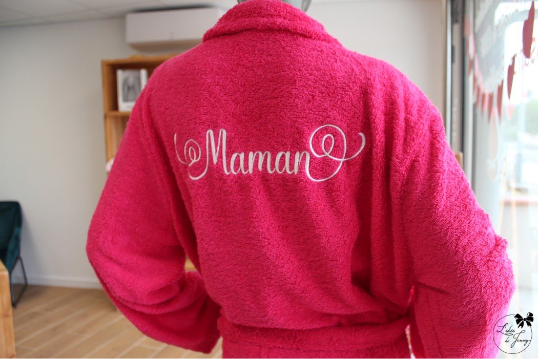 peignoir brodé, peignoir personnalisé, peignoir pour adulte
