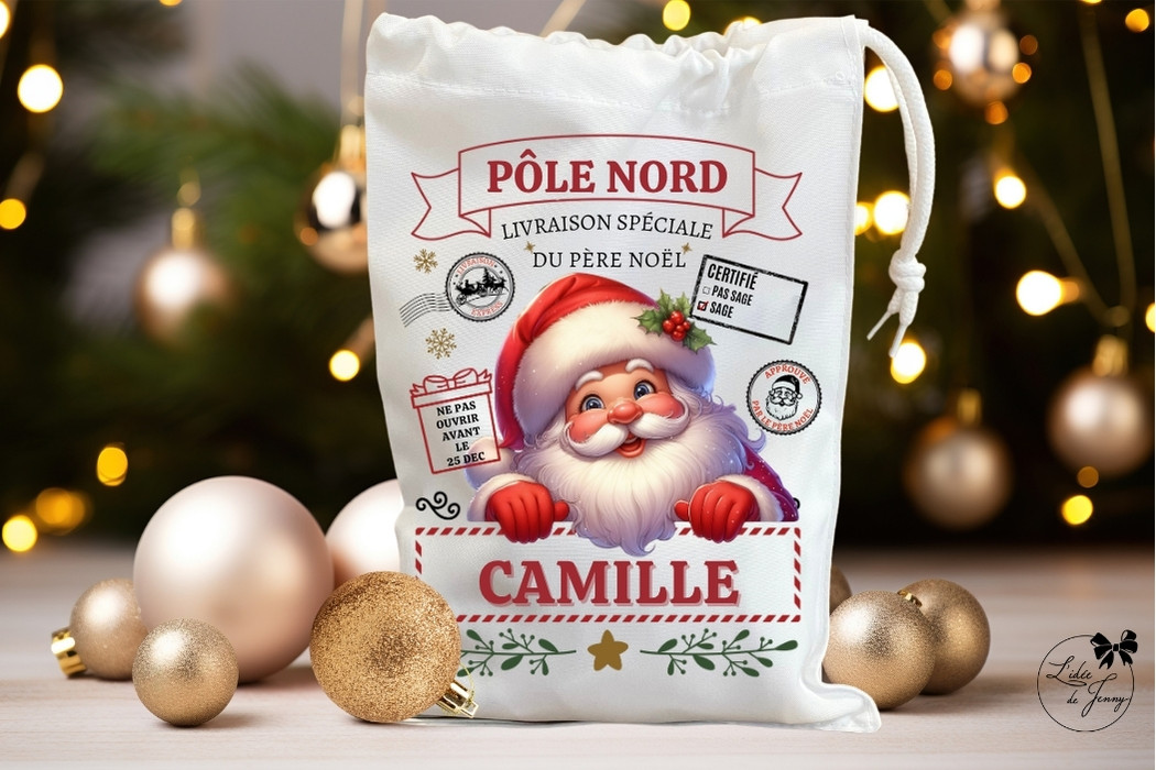 pochette cadeaux personnalisées, sac cadeaux de noel