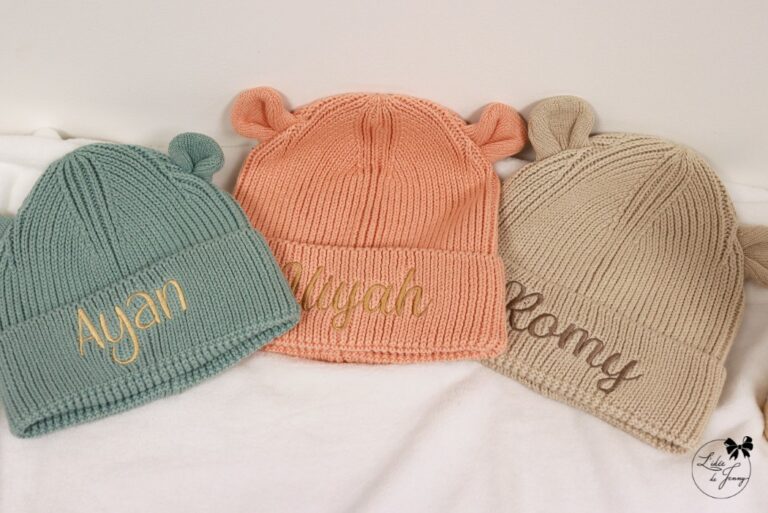 bonnet de naissance brodé