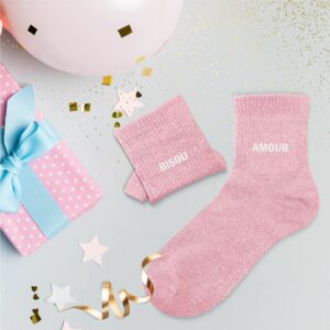 chaussettes à paillettes bisous1