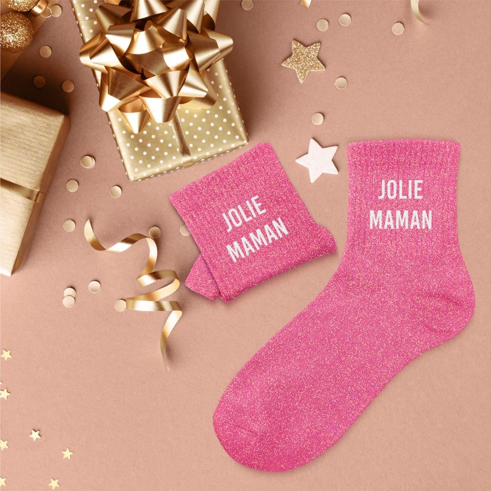 chaussettes à paillettes jolie maman1