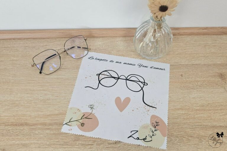 Lingette microfibre personnalisée Mamie avec prénom, cadeau mamie