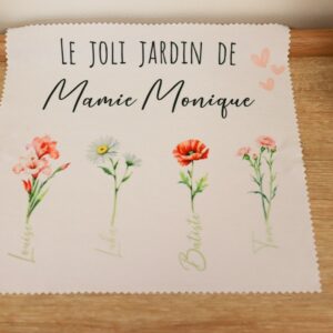 Lingette microfibre personnalisée Mamie avec prénom, cadeau mamie
