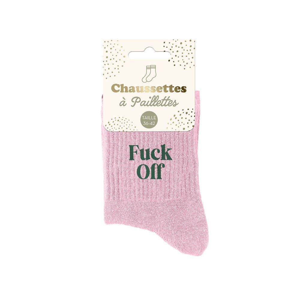 Chaussettes à paillettes femme fuck off