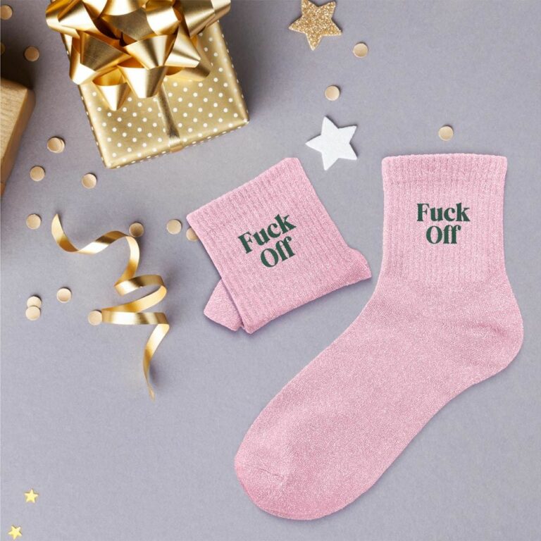 Chaussettes à paillettes femme fuck off