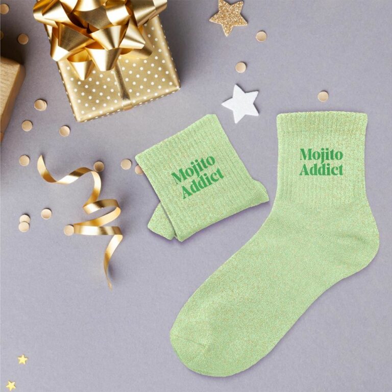 Chaussettes à paillettes femme mojito addict
