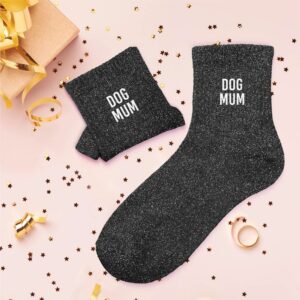 Chaussettes à paillettes femme dog mum