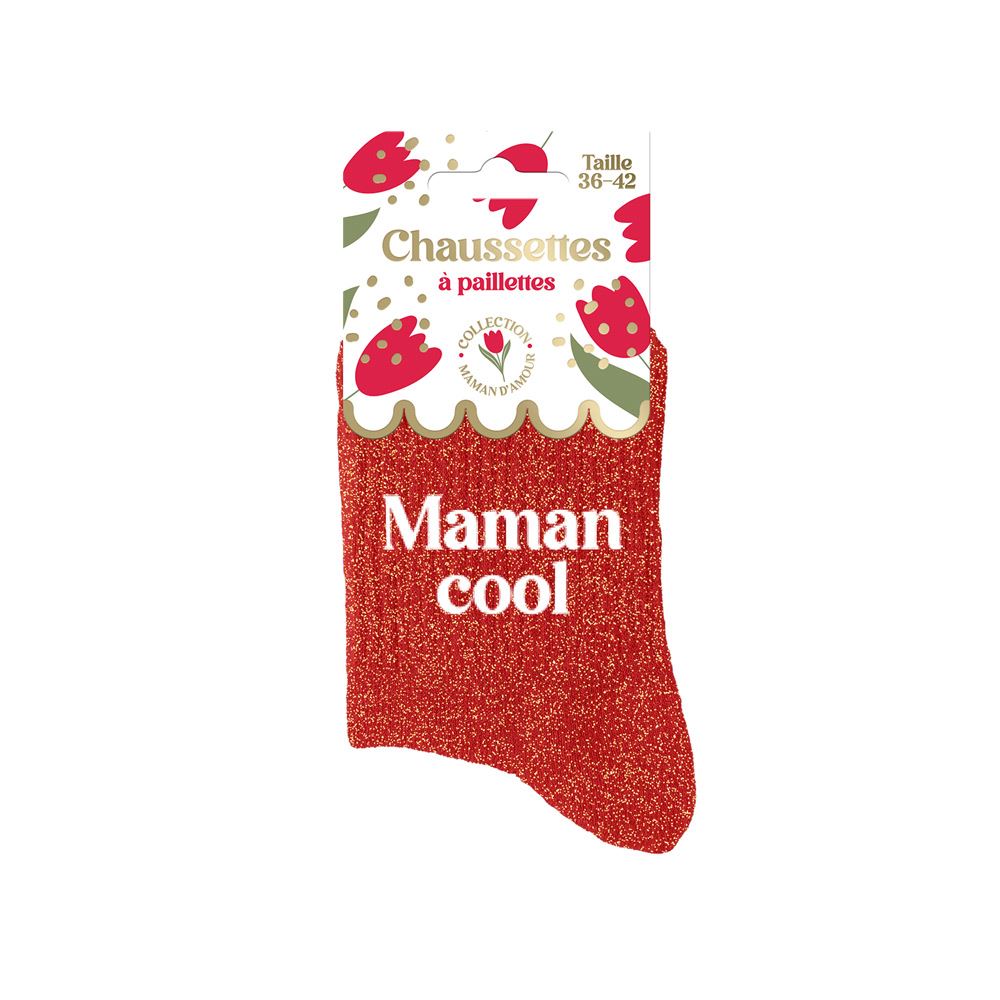 Chaussettes à paillettes femme maman cool