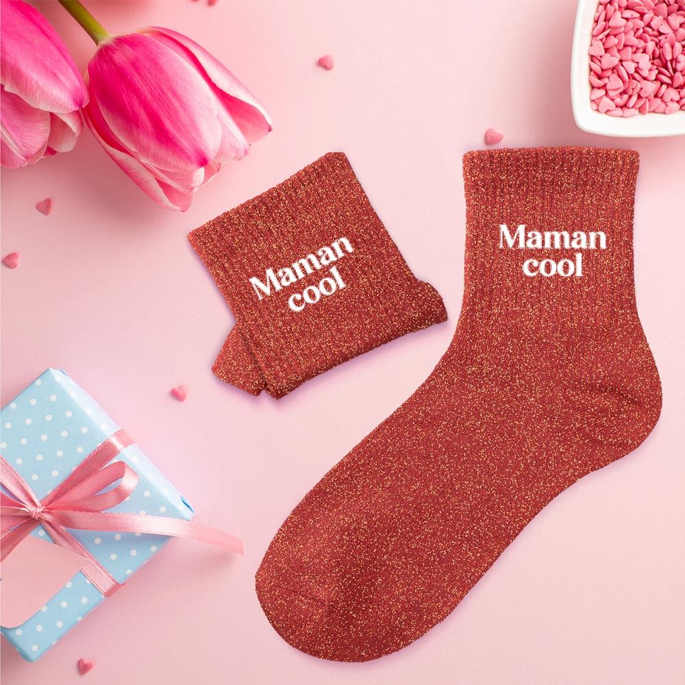 Chaussettes à paillettes femme maman cool