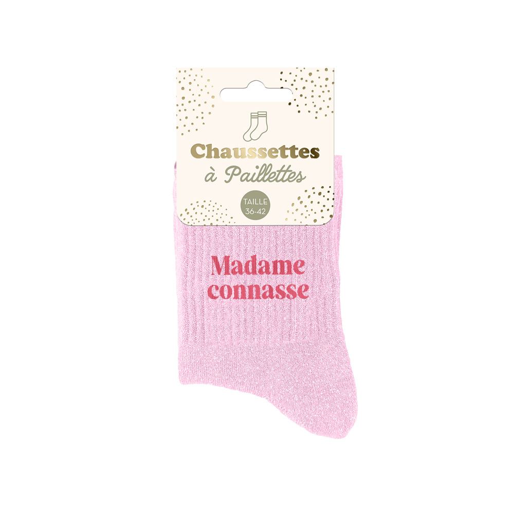 Chaussettes à paillettes femme madame connasse