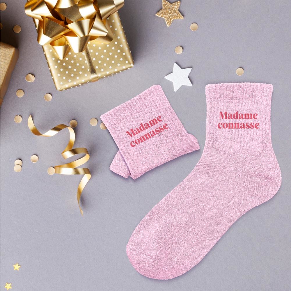 Chaussettes à paillettes femme madame connasse