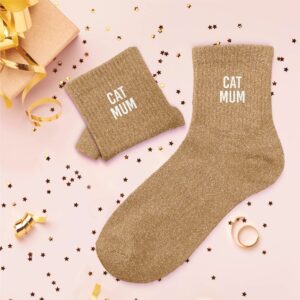 Chaussettes à paillettes femme cat mum
