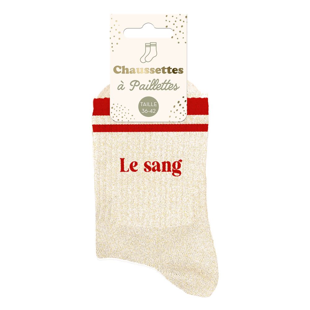 Chaussettes à paillettes femme le sang