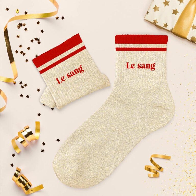 Chaussettes à paillettes femme le sang