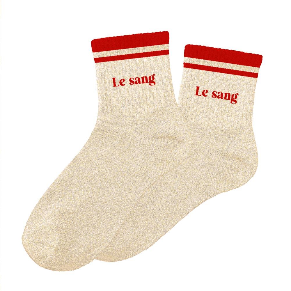 Chaussettes à paillettes femme le sang